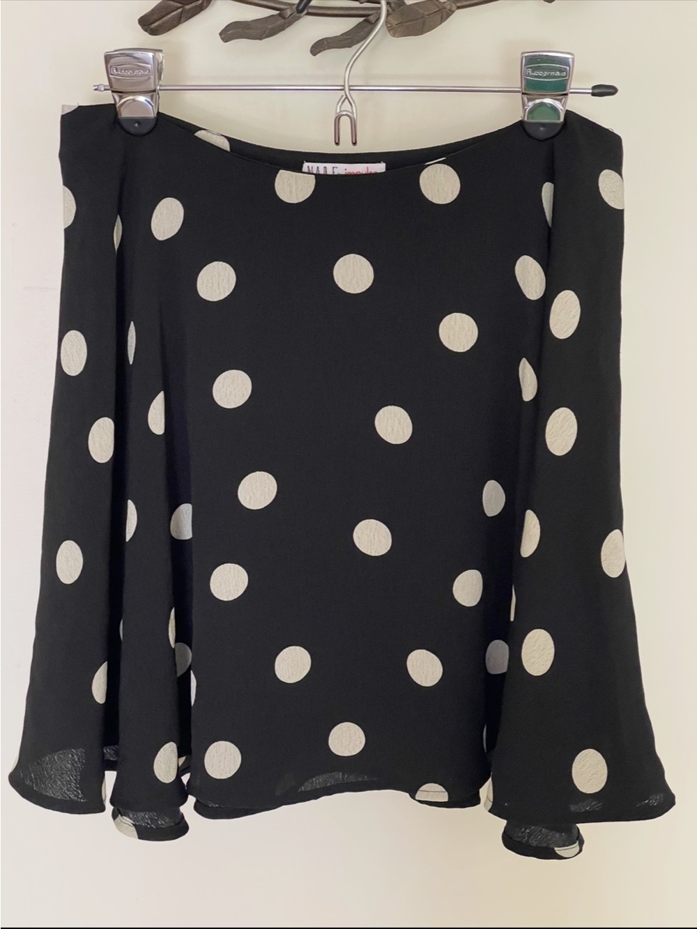 MADE FOR IMPULSE Black Polka Dot Circle Skirt Classic Women's Skater Skirt Sz 8